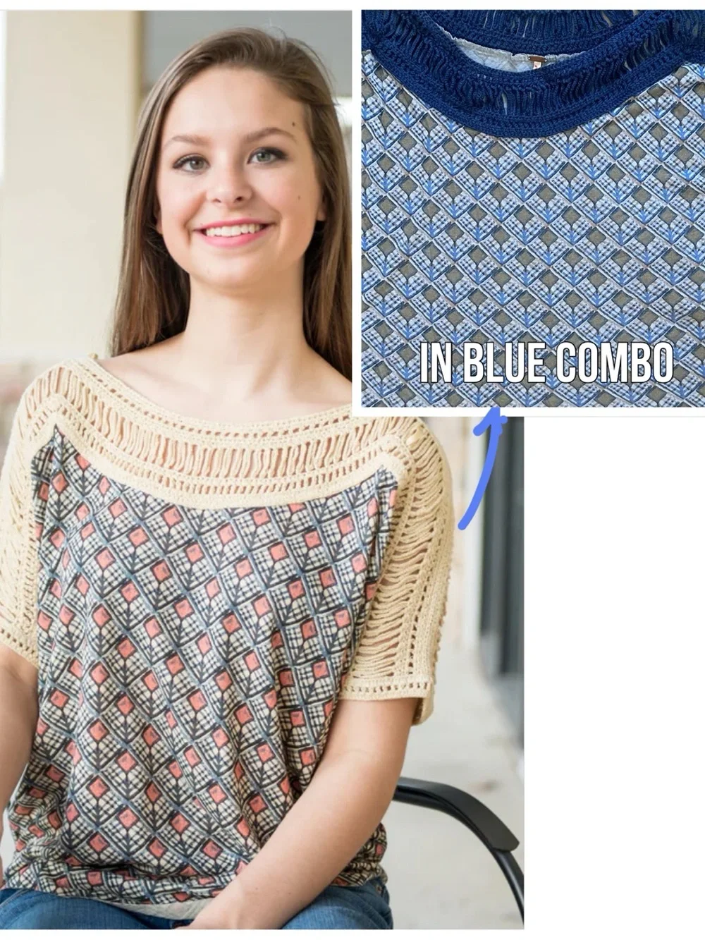 Free People Crochet Grunge Boho Top